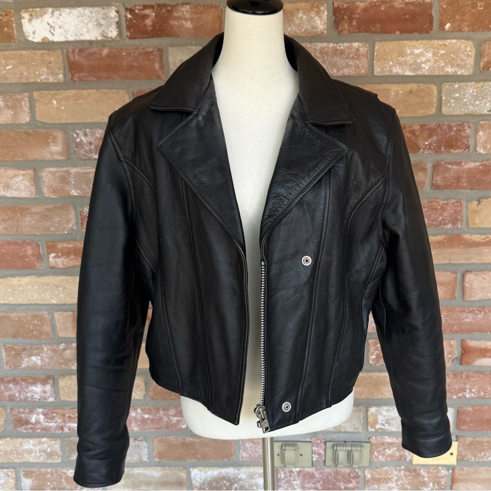Leather Gallery 100% Leather Motorcycle Jacket Size L